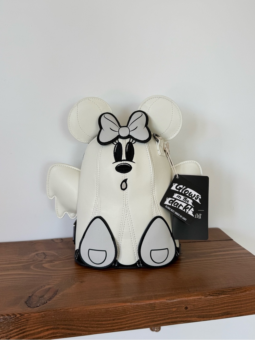 Loungefly White Minnie Mouse Ghost Backpack. New without tags